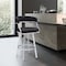Armen Living Dione 30" Bar Height Swivel Black Faux Leather and Brushed Stainless Steel Bar Stool 840254335141 - alternate 4